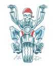 Kunstig tatovering af biker skelet på motorcykel
