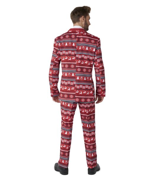 Flot rødt jueejakkesæt til julefrokosten.