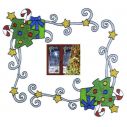 Jule vinduestickers med hjørne dekorationer