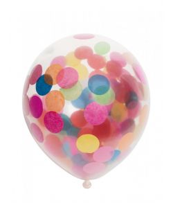 Gennemsigtige latexballoner med multifarvet konfetti