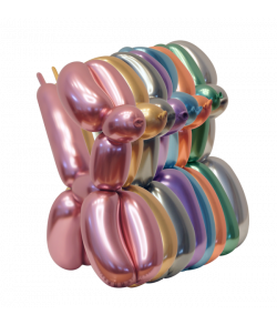 100 stk modelling balloner i assorterede metalliske farver