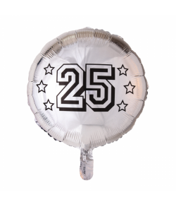 Flot sølvbryllups folieballon til helium