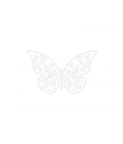 Sommerfugl bordpynt i hvidt karton med gren mønster