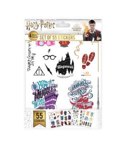 Flotte klistermærker med 55 Harry Potter og Hogwarts motiver.