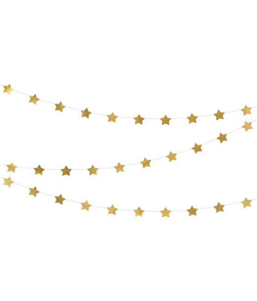 Foliestjerne guirlande i guld