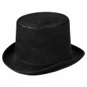 Flot høj sort hat i immiteret ruskind