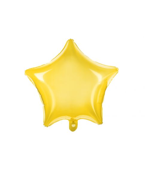 Gennemsigtig stjerne folieballon i gul