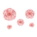 5 flotte blomsterdekorationer i lyserød papir
