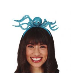 Sjov hårbøjle med blå glimmer blæksprutte.