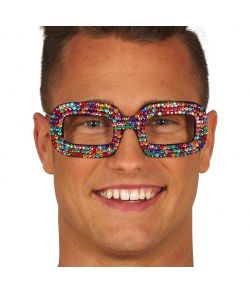 Flotte briller med perler i alle regnbuens farver.