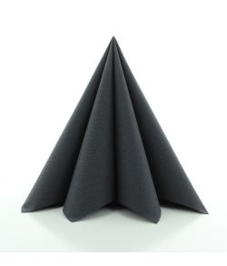 Flotte sorte papir servietter i kraftig kvalitet.