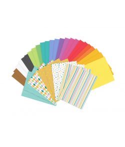 Papirsæt med 34 ark a4 papir i forskellige farver