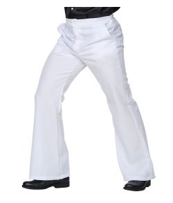 Flotte hvide disko bukser med vide ben.