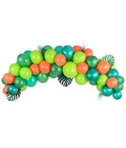 Flot lav-selv ballon guirlande i grønlige farver.