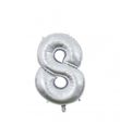 Folieballon 8 Sølv 66 cm.