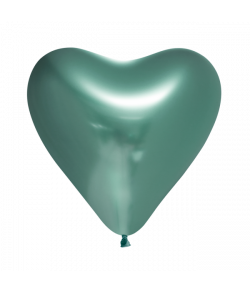 Flotte grønne hjerte balloner med blank overflade. 