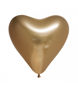 Flotte guld hjerte balloner med blank overflade.