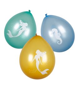 6 stk. mermaid balloner med flotte motiver