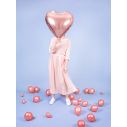 Folie ballon rose gold hjerte 61 cm