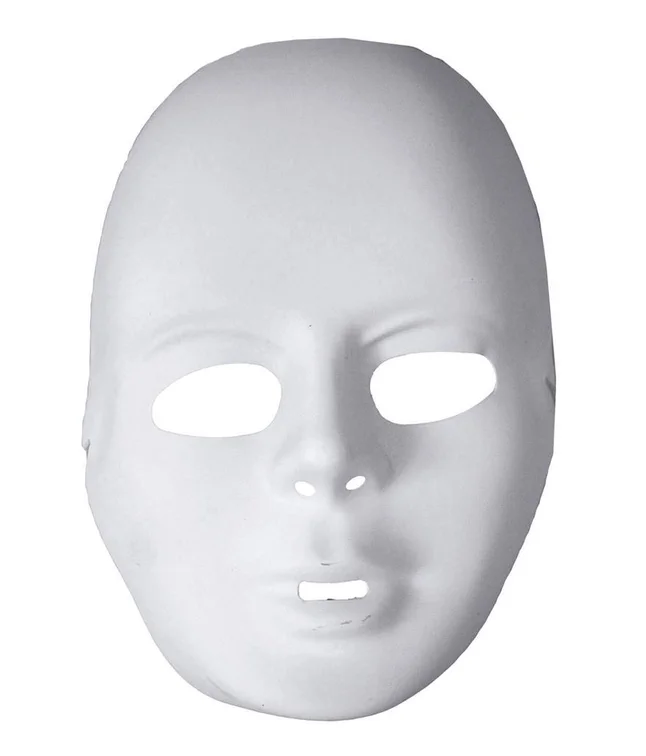 Hvid plastik maske.