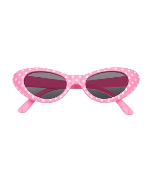 Pink 50er briller med hvide prikker