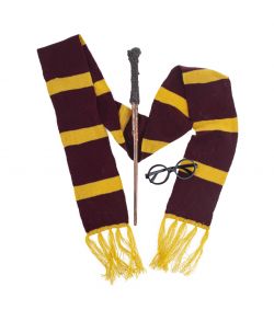 Harry Potter sæt med tryllestav, briller og halstørklæde