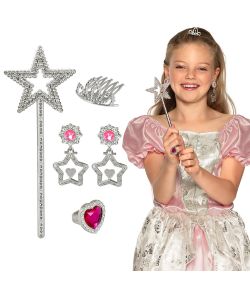 Flot prinsesse sæt i sølv og pink