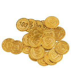 24 stk. pirat guldmønter i plastik