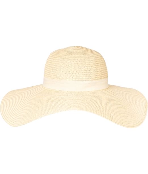 Stor strå sommer hat i naturfarve.