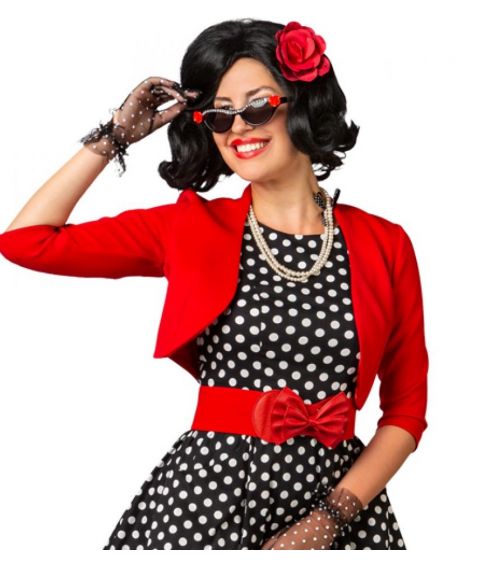 Køb rød bolero jakke 50er udklædningen - Porto fra kun 29 kr - Fest &