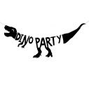 Sød Dino Party bogstavsguirlande i sort karton