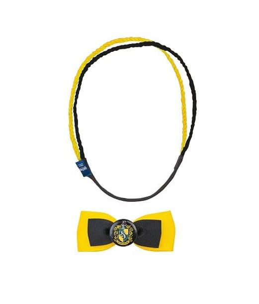 Sæt med hårklips med våbenskjold og hårelastik i Hufflepuffs farver