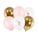 Flot lyserød og guld Ballonbuket til ét års fødselsdagen