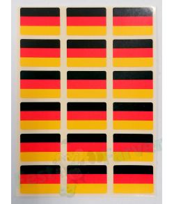 Ark med 18 tyske flag klistermærker