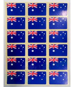 Ark med 18 australske flag klistermærker
