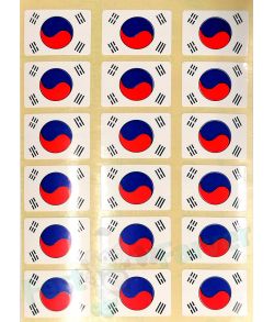 Ark med 18 sydkoreanske flag klistermærker
