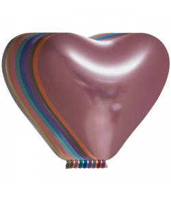 Hjerte balloner med blank overflade i forskellige farver
