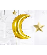 Halvmåneformet folieballon i guld