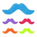 5 stk. selvklæbende overskæg i neon farver