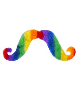 Stort selvklæbende overskæg i regnbuens farver
