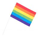 6 stk. regnbue flag på plastik pind