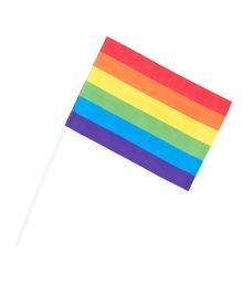 6 stk. regnbue flag på plastik pind
