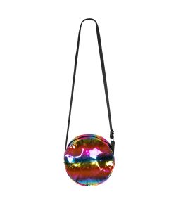 Regnbuefarvet holografisk taske med lynlås