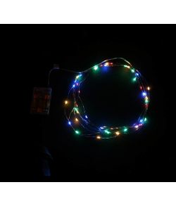 Lyskæde med 50 LED pærer i forskellig farve