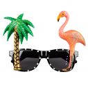 Sjove solbriller med flamingo og palme