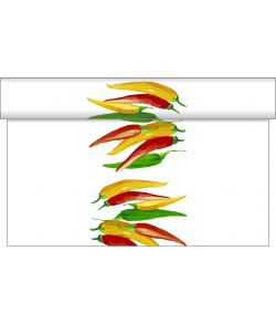 Airlaid Chili bordløber, med chili motiver