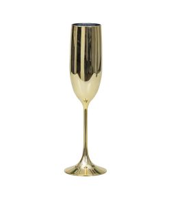 Champagneglas i guldfarvet plastik