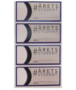 Rulle med 50 stk. blå studenter stickers