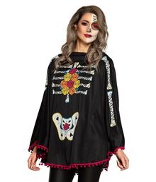 Flot sort Day of the Dead poncho. 
