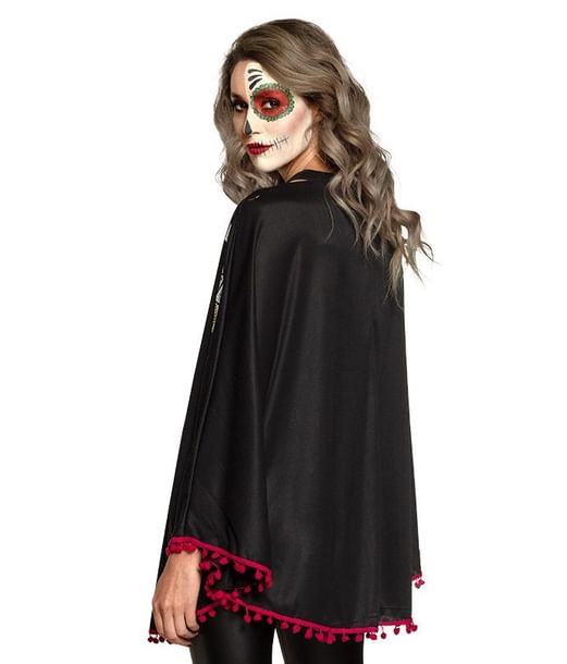 Flot sort Day of the Dead poncho. 